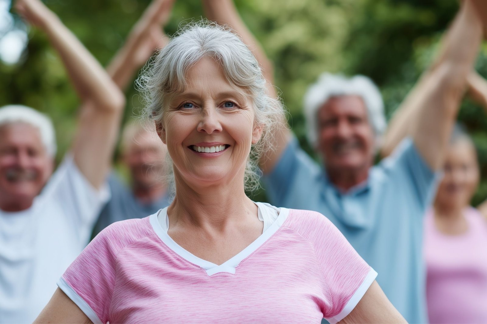 mulher de 50 anos fazendo exercicios